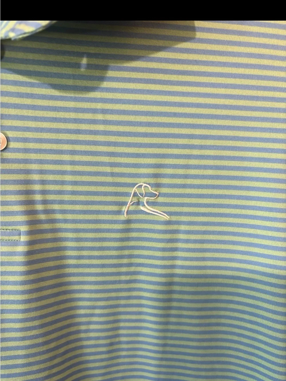 Rhoback Teal and White Striped Performance Polo - Picture 2 of 4
